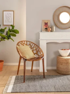 Handgewebter Wollläufer Kim mit Fransen