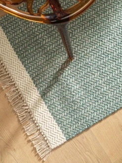 Handgewebter Wollläufer Kim mit Fransen