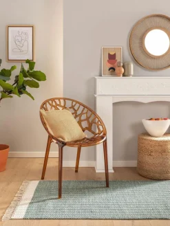 Handgewebter Wollläufer Kim mit Fransen