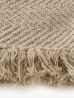 Handgewebter Wollteppich Lars mit Fransen