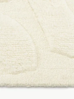 Handgewebter Wollteppich Clio mit Hoch-Tief-Struktur