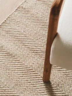 Handgewebter Wollteppich Lars mit Fransen