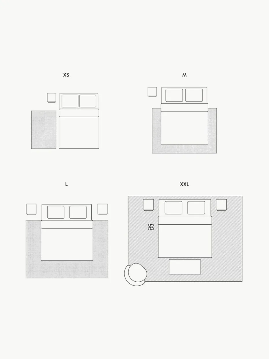 Handgewebter Wollteppich Liv mit Fransen
