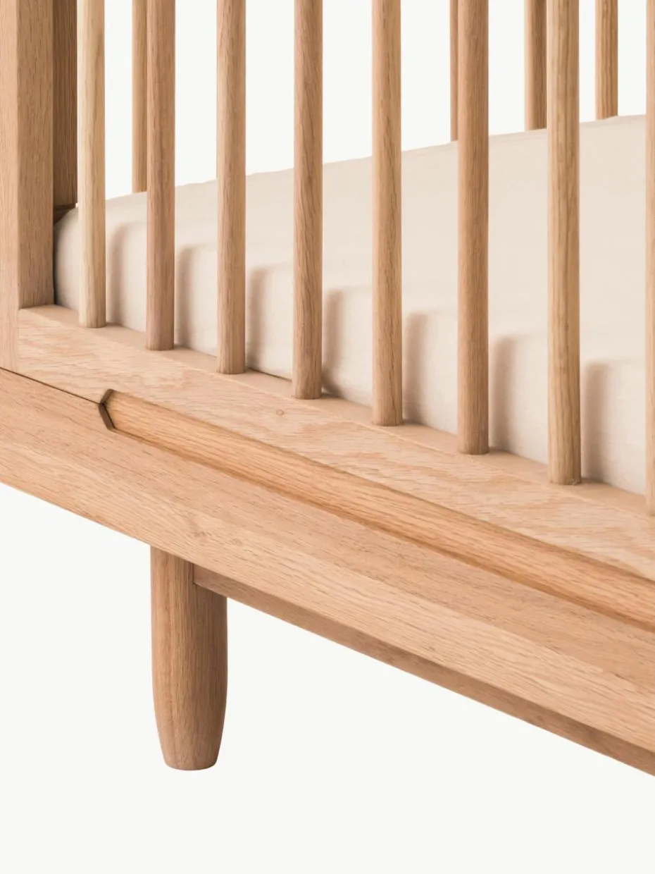 Höhenverstellbares Babybett Pure aus Eichenholz, 70 x 140 cm
