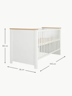 Höhenverstellbares Holz-Babybett Ava, 70 x 140 cm