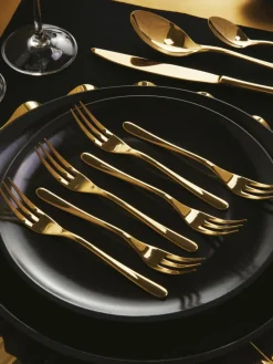 Hochglanzpolierte Kuchengabeln Taste, 6 Stück