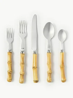 Hochglanzpoliertes Besteck-Set Bamboo, 1 Person (5-tlg.)