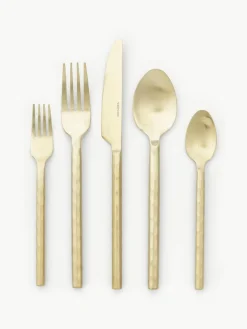 Hochglanzpoliertes Besteck-Set Miles in Hammerschlag-Optik, 4 Personen (20-tlg.)