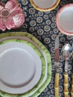 Hochglanzpoliertes Besteck-Set Bamboo, 1 Person (5-tlg.)