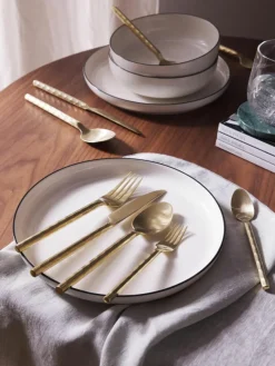 Hochglanzpoliertes Besteck-Set Miles in Hammerschlag-Optik, 4 Personen (20-tlg.)