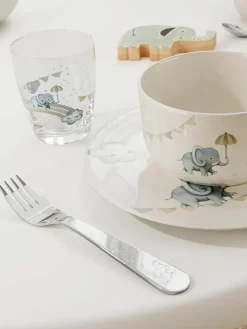 Hochglanzpoliertes Kinderbesteck-Set Walk Like An Elephant, 1 Person (4-tlg.)