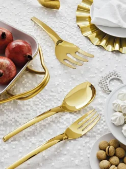 Hochglanzpoliertes Salatbesteck Living