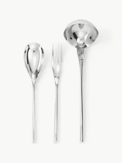 Hochglanzpoliertes Servierbesteck-Set Bamboo aus Edelstahl, 3-tlg.