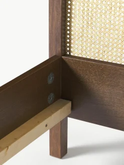 Holzbett Jones mit Kopfteil aus Wiener Geflecht