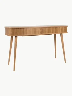 Holz-Konsole Barbier mit Rolltüren und geriffelter Front