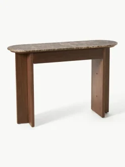 Holz-Konsole Zumi mit Marmorplatte und Schublade