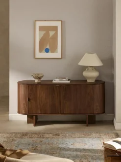 Holz-Sideboard Zumi mit abgerundeten Ecken