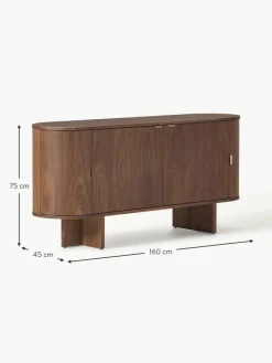 Holz-Sideboard Zumi mit abgerundeten Ecken