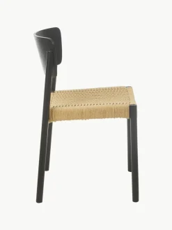 Holzstühle Danny mit Rattan-Sitzfläche, 2 Stück