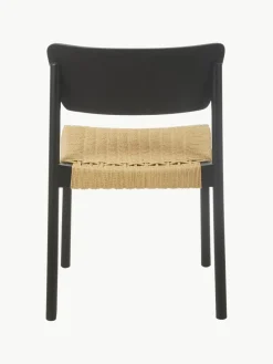 Holzstühle Danny mit Rattan-Sitzfläche, 2 Stück