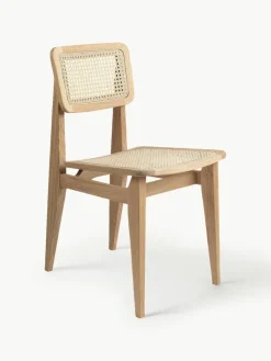 Holzstuhl C-Chair aus Eichenholz mit Wiener Geflecht