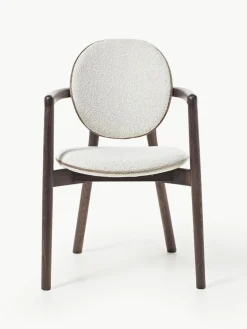 Holzstuhl Maia mit Bouclé-Polsterung