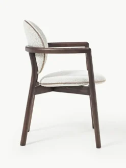 Holzstuhl Maia mit Bouclé-Polsterung