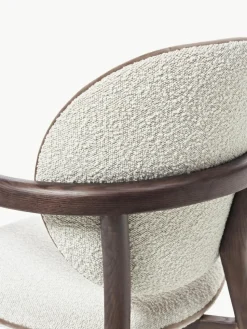 Holzstuhl Maia mit Bouclé-Polsterung