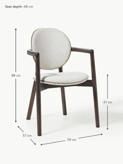 Holzstuhl Maia mit Bouclé-Polsterung