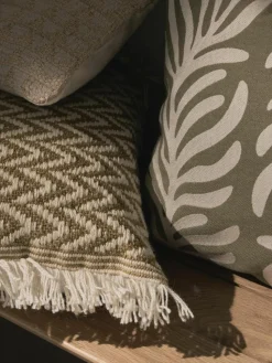 Jute-Kissenhülle Flint mit geometrischem Muster