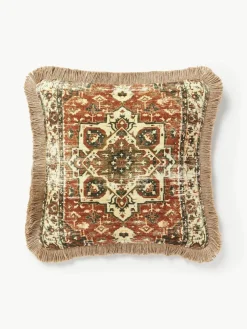 Jute-Kissenhülle Nario mit Fransen