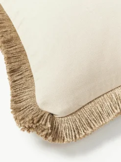 Jute-Kissenhülle Nario mit Fransen