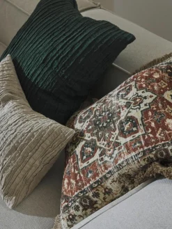 Jute-Kissenhülle Nario mit Fransen