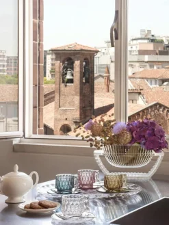Kaffeetassen mit Untertassen Jellies mit Strukturmuster, 4 Stück