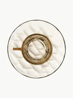 Kaffeetassen mit Untertassen Jellies mit Strukturmuster, 4 Stück