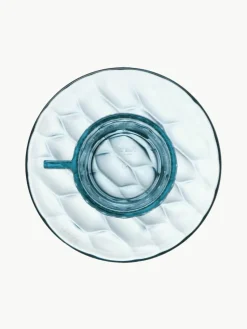 Kaffeetassen mit Untertassen Jellies mit Strukturmuster, 4 Stück