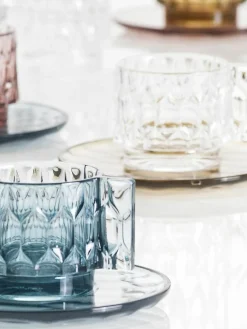 Kaffeetassen mit Untertassen Jellies mit Strukturmuster, 4 Stück