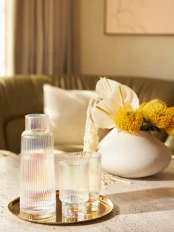 Karaffe Minna mit irisierender Oberfläche und Rillenrelief, 1.1 L