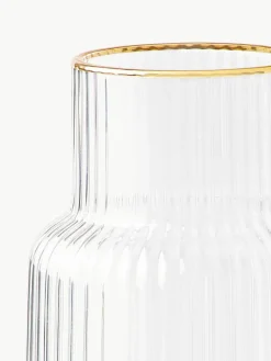 Karaffe Minna mit Rillenrelief und Goldrand, 1.1 L