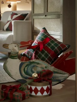 Karierte Baumwoll-Kissenhülle Stirling