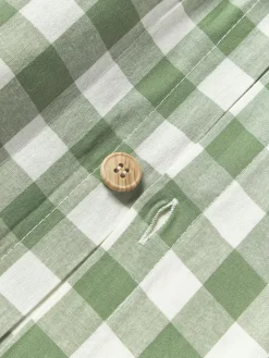 Karierter Baumwoll-Kopfkissenbezug Nels