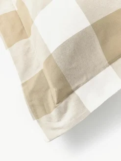 Karierter Baumwoll-Kopfkissenbezug Nels