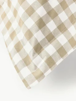 Karierter Baumwoll-Kopfkissenbezug Nels