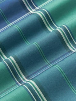 Karierter Baumwollperkal-Kopfkissenbezug Scarlet mit Keder