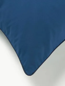 Karierter Baumwollperkal-Kopfkissenbezug Scarlet mit Keder