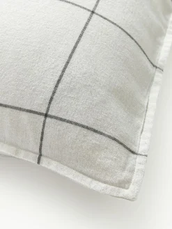 Karierter Flanell-Wendekopfkissenbezug Noelle aus Baumwolle