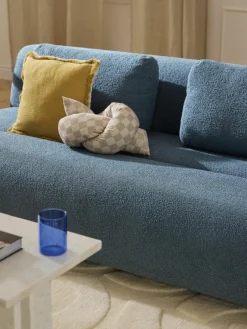 Kariertes Samt-Dekokissen Knot