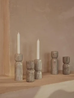 Kerzenhalter Como aus Marmor, 2er-Set