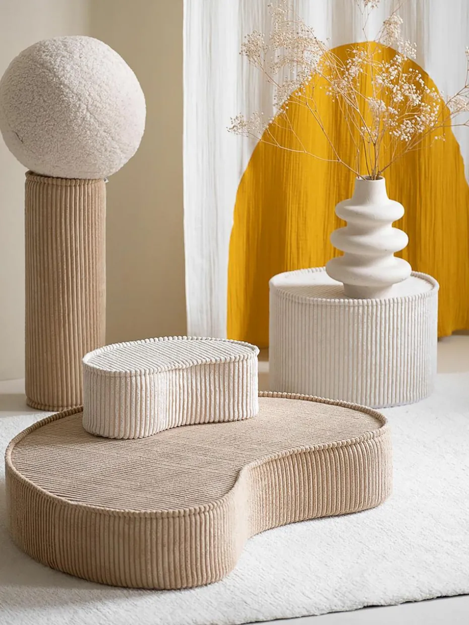 Kinder-Pouf Sugar aus Cord, Ø 40 cm