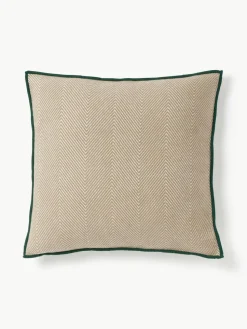 Kissenhülle Agatha mit Fischgrätmuster